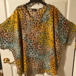 Beautiful multicolor animal print top! Worn once!